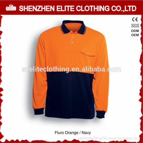 Orange Blue Long Sleeves Industrial Uniforms Work Clothes